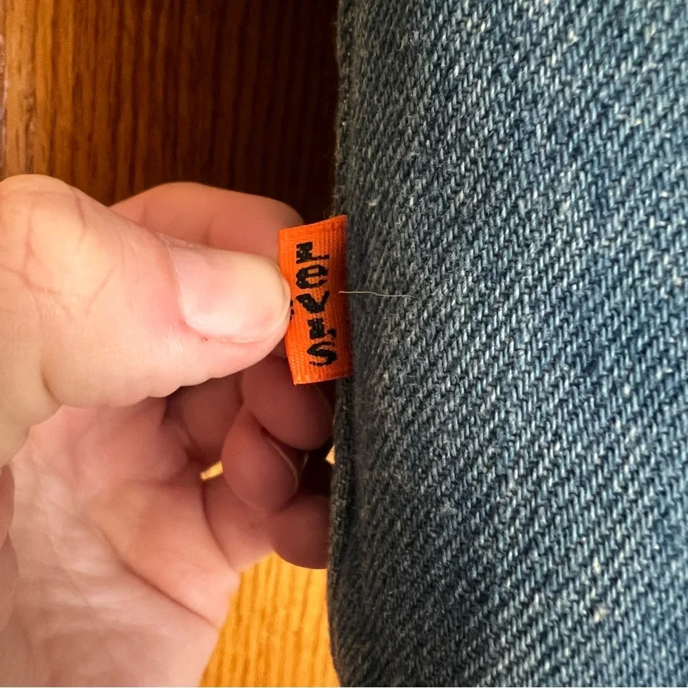 Levi's Orange Tag Blue Denim Sherpa Vest - Picture 3 of 8